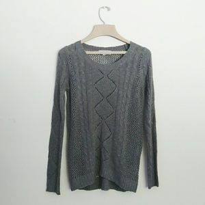 Pink Rose | Knitted Grey Sweater